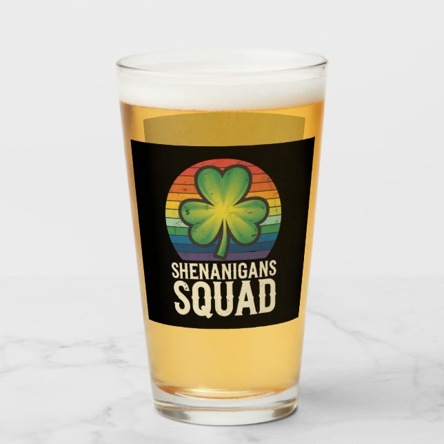Shenanigans Squad Matching St Patricks Day Group  Glass (Front Filled)