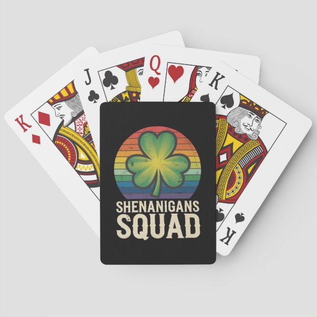Shenanigans Squad Matching St Patricks Day Group  Playing Cards (Back)