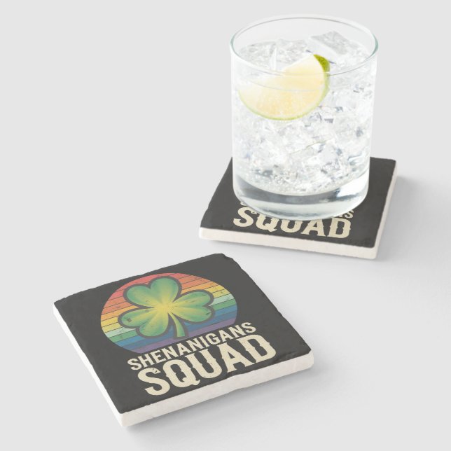 Shenanigans Squad Matching St Patricks Day Group  Stone Coaster (Side)