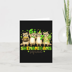 Shenanigans squad racoon for kids women men st card