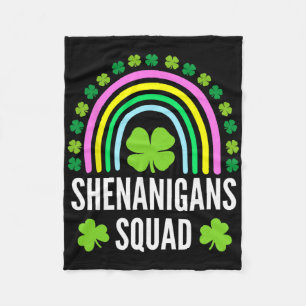 Shenanigans Squad Rainbow Green Shamrock St Patric Fleece Blanket