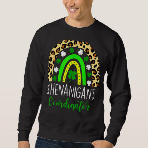 Shenanigans Squad Rainbow Leopard Print St Patrick Sweatshirt