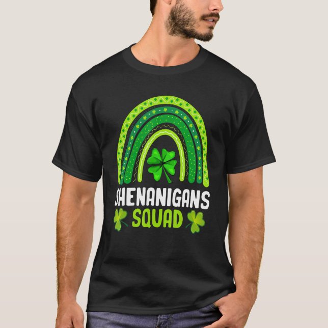 Shenanigans Squad St Patrick's Day Gifts Rainbow S T-Shirt (Front)