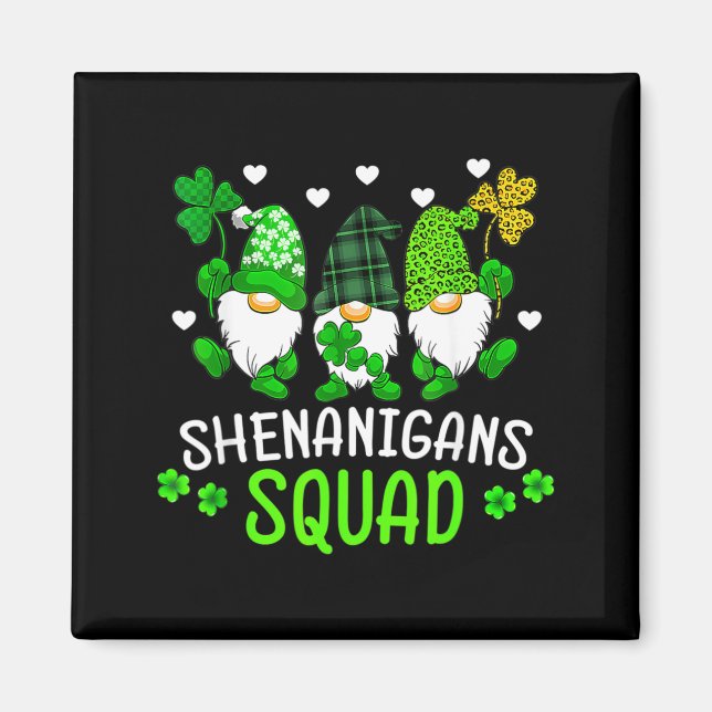 Shenanigans Squad St Patricks Day Gnomes Green Magnet (Front)