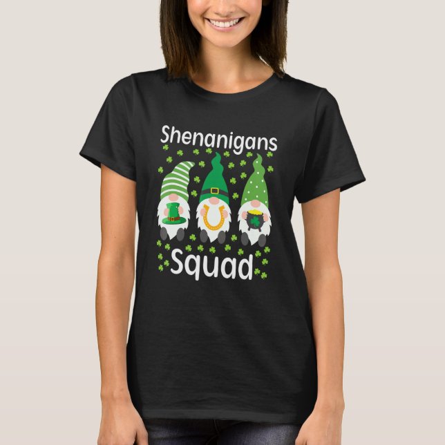 Shenanigans Squad St Patricks Day Gnomes Green Pro T-Shirt (Front)