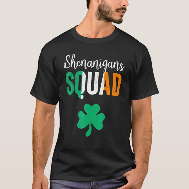 Shenanigans Squad St Patricks Day Gnomes Green Pro T-Shirt (Front)