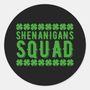 Shenanigans Squad St Patricks Day Gnomes Irish Classic Round Sticker