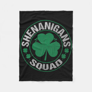 Shenanigans Squad St Patricks Day Matching Family Fleece Blanket