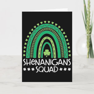 Shenanigans Squad St Patrick's Day Rainbow Shamroc Card