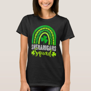 Shenanigans Squad St Patrick's Day Rainbow Shamroc T-Shirt