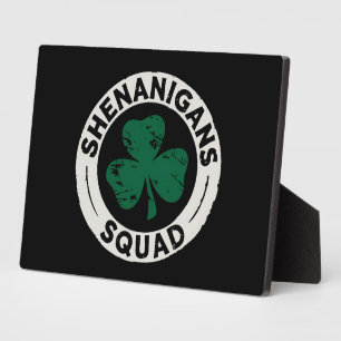 Shenanigans Squad St Patrick's Day Shamrock Plaque