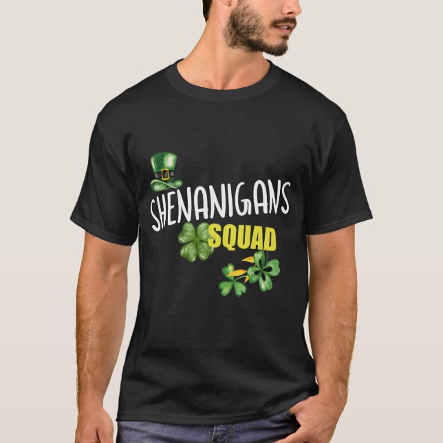 Shenanigans Squad, St. Patricks Day Team, Shamrock T-Shirt (Front)