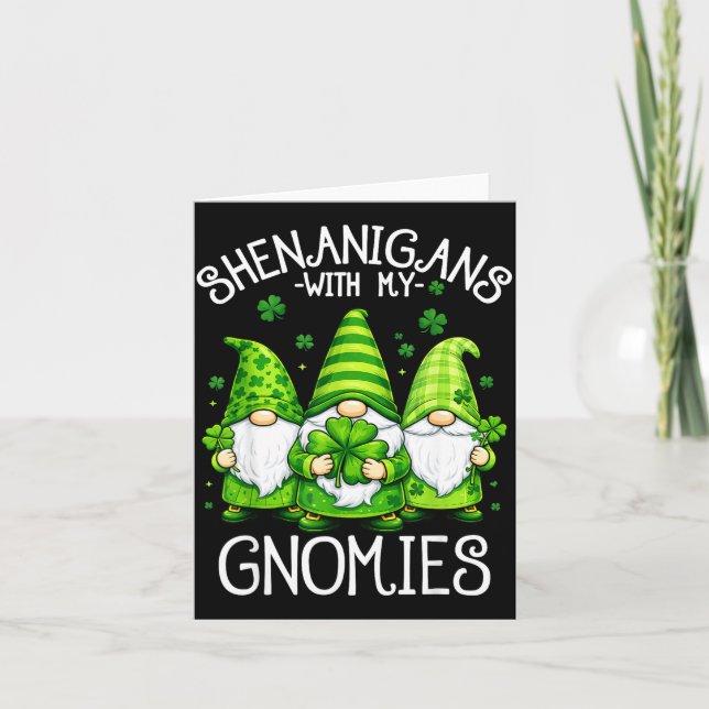 Shenanigans with gnomies funny st patrick's day card (Front)