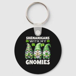 Shenanigans With My Gnomies Cute Gnome St Patricks Key Ring