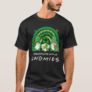 Shenanigans With My Gnomies Funny Rainbow Leopard T-Shirt