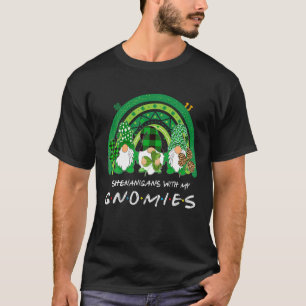 Shenanigans With My Gnomies Funny Rainbow Leopard T-Shirt