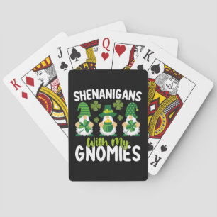 Shenanigans With My Gnomies Gnome St Patrick's Day Playing Cards