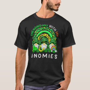 Shenanigans With My Gnomies Rainbow Leopard St Pat T-Shirt