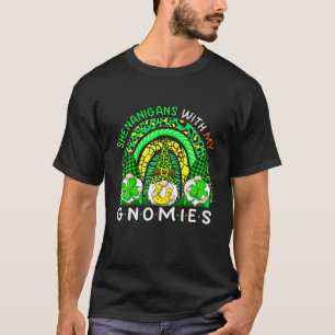 Shenanigans With My Gnomies Rainbow Leopard St Pat T-Shirt