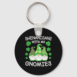 Shenanigans With My Gnomies St. Patricks Day Gnome Key Ring