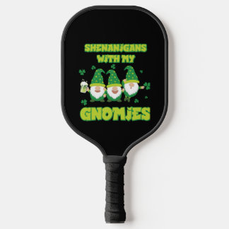 shenanigans with my gnomies st patrick's day gnome pickleball paddle