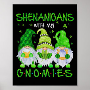 Shenanigans With My Gnomies St Patrick's Day Gnome Poster