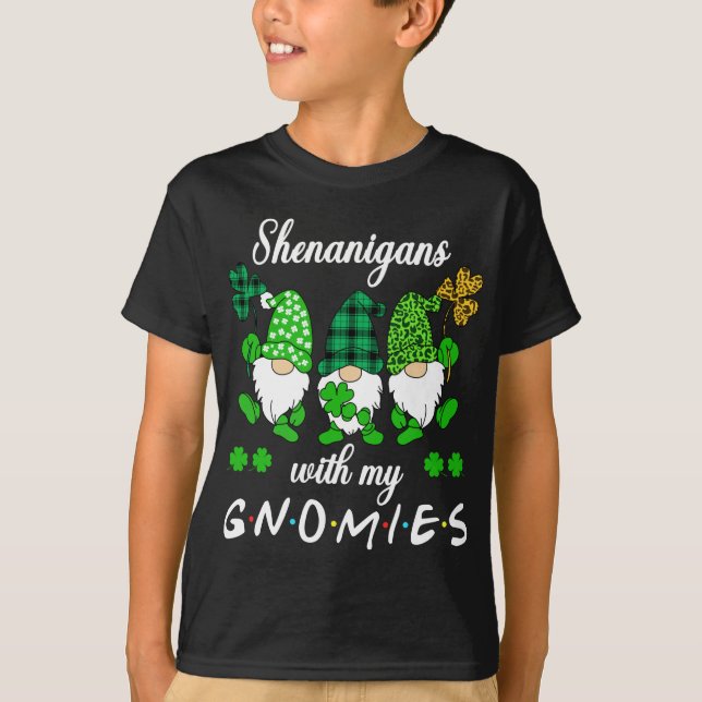 Shenanigans With My Gnomies St Patrick's Day Gnome T-Shirt (Front)