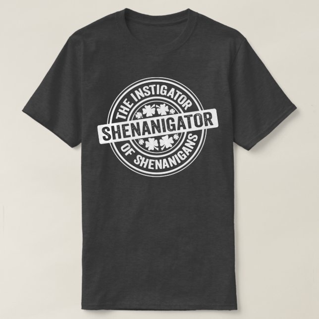 Shenanigator White T-Shirt (Design Front)
