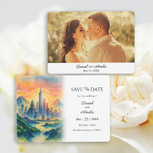 Shenzhen, China Destination Save the Date Card