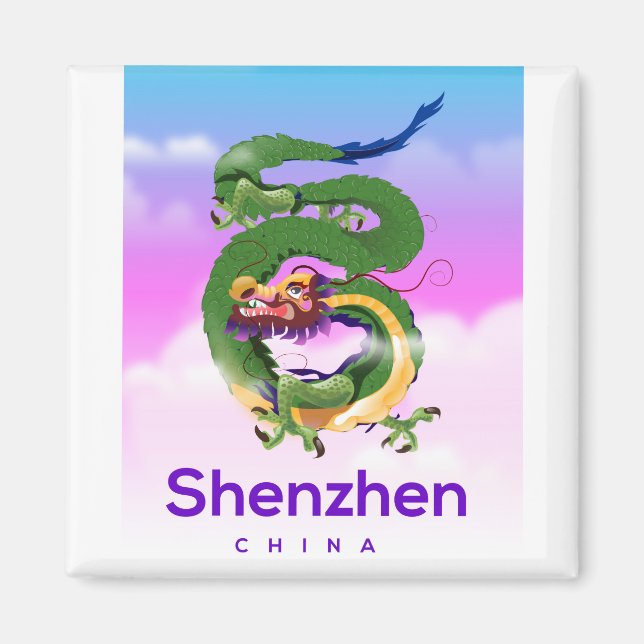 Shenzhen China Dragon travel poster Magnet (Front)
