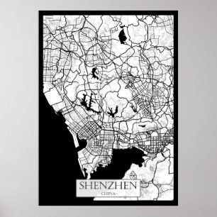 Shenzhen China Map Poster