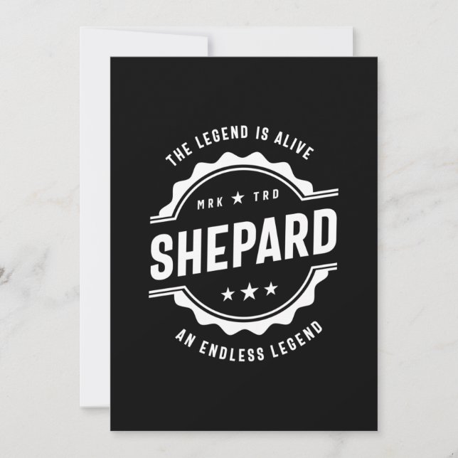 Shepard Personalised Name Birthday Gift Invitation (Front)