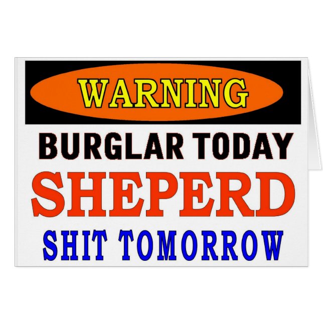 SHEPERD WARNING (Front Horizontal)