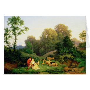 Shepherd and Shepherdess in a German landscape
