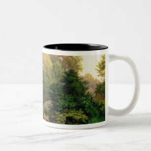 Shepherd and Shepherdess in a German landscape Two-Tone Coffee Mug