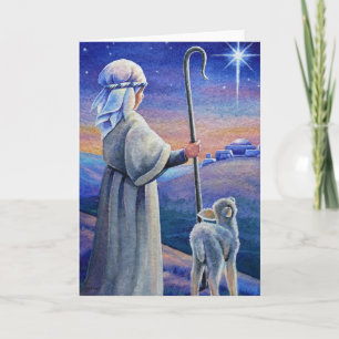 Shepherd Boy Lamb & Star Watercolor Art Card