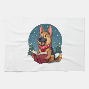 Shepherd Caroling Night Tea Towel