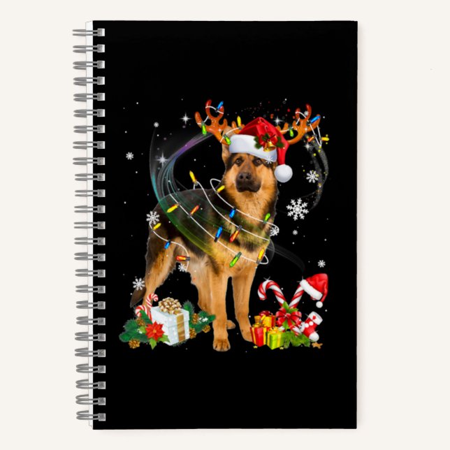 Shepherd Christmas Dog Notebook (Front)