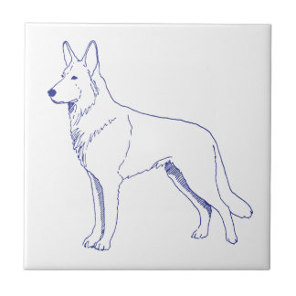 Shepherd dog breed ceramic tile
