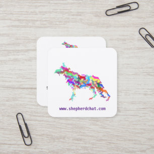 Shepherd Dog colorful  Square Business Card