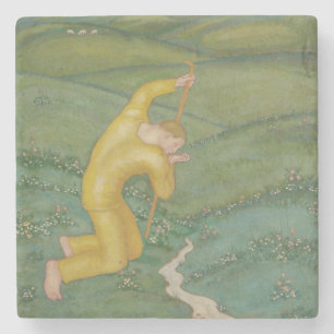 Shepherd in his Field (by Eugeniusz Zak) Stone Coaster