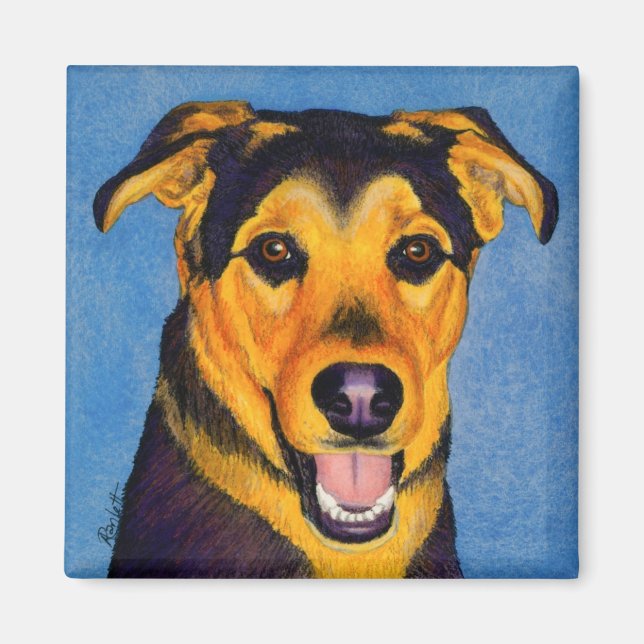 Shepherd Mix Dog Magnet - "Caesar" (Front)