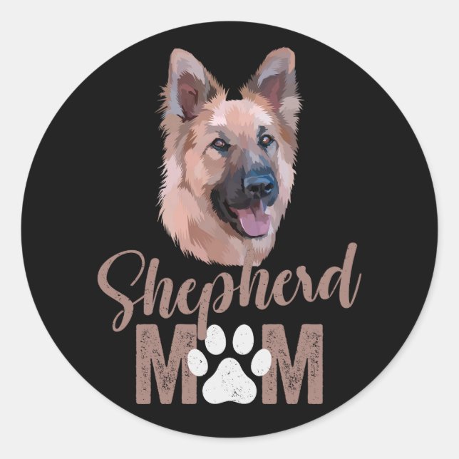 Shepherd Mum Classic Round Sticker (Front)