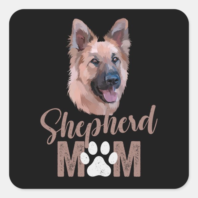 Shepherd Mum Square Sticker (Front)
