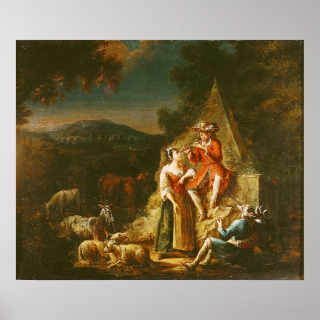 Shepherd Playing a Flute Poster (Front)