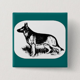 Shepherd Profile 15 Cm Square Badge