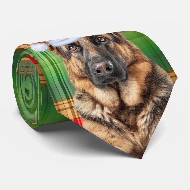 Shepherd Red and Green Plaid Holiday Christmas  Tie (Rolled)