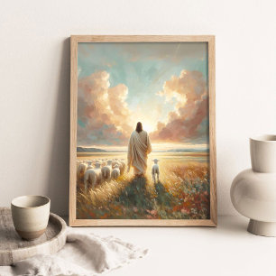 Shepherd Saves the One, Christian Art, Jesus Sheph Poster