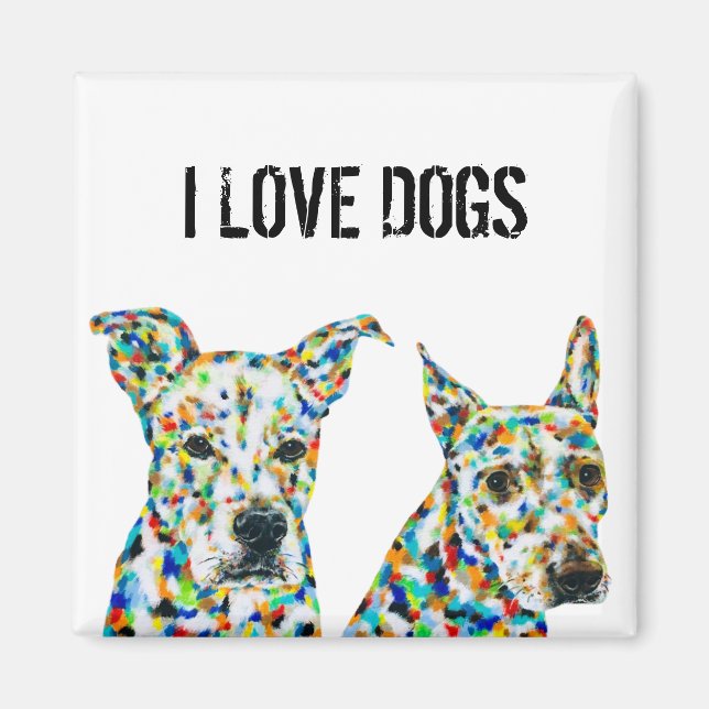 Shepherd Shar pei Pitbull Labrador Art Magnet (Front)