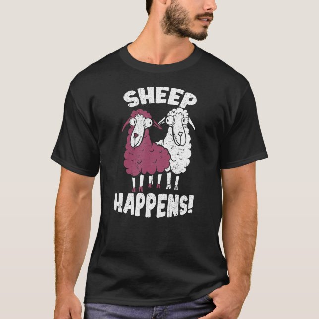 Shepherd Sheep Happens T-Shirt (Front)